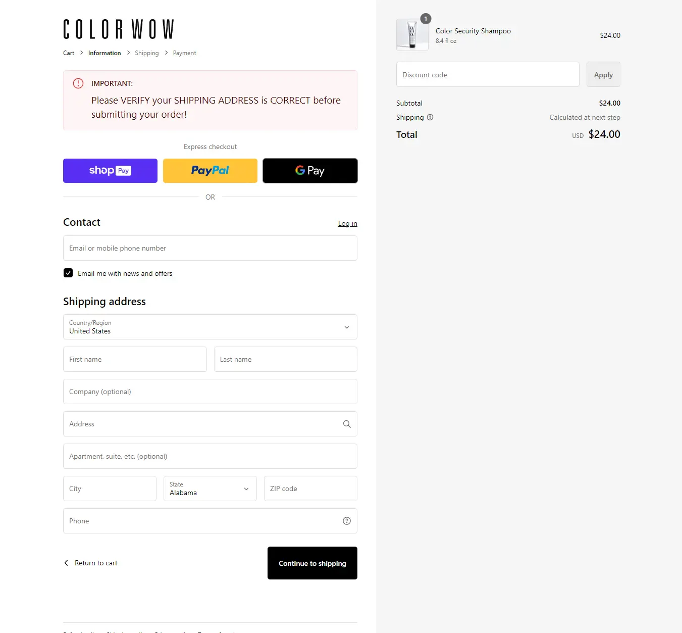 Color Wow Checkout Components