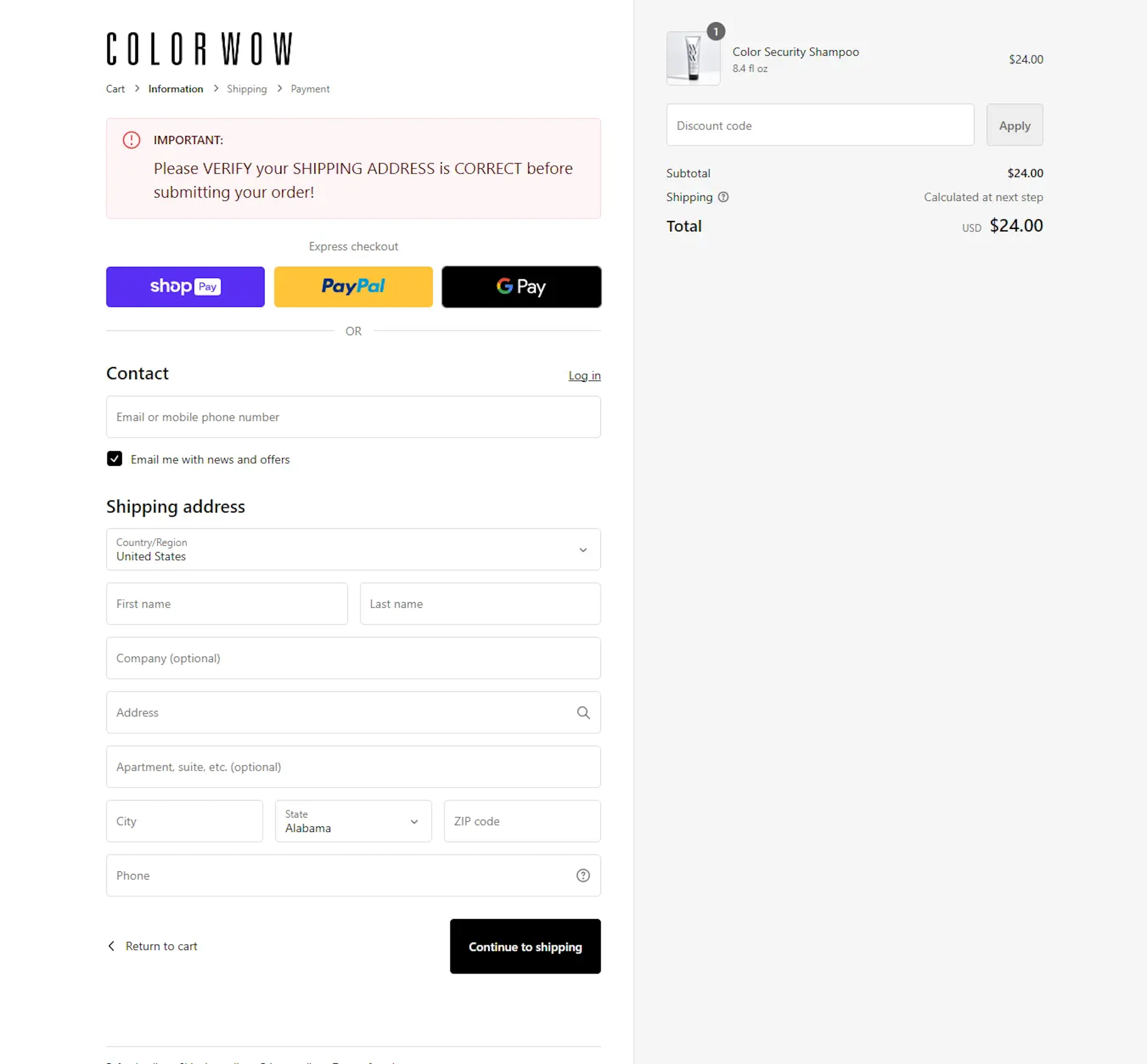 Color Wow Checkout Components