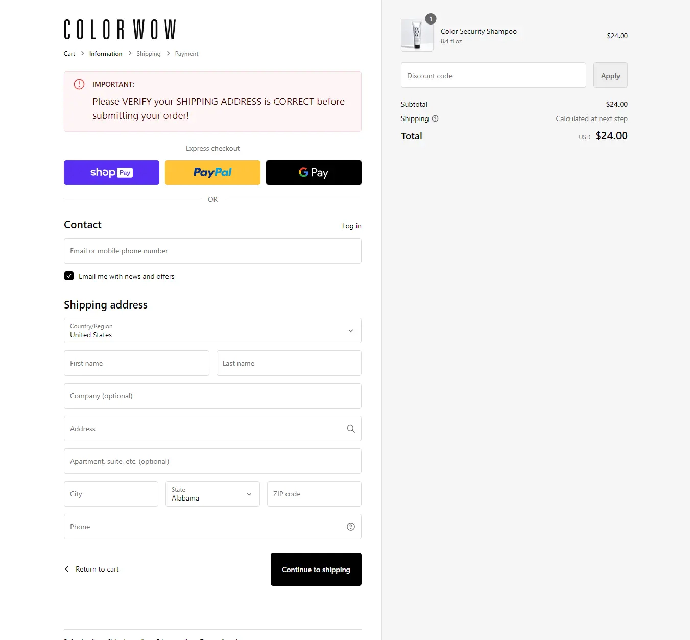 Color Wow Checkout Components