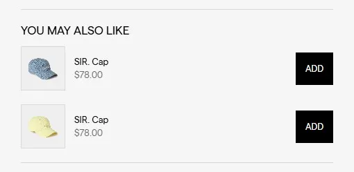 Sir the label checkout upsell