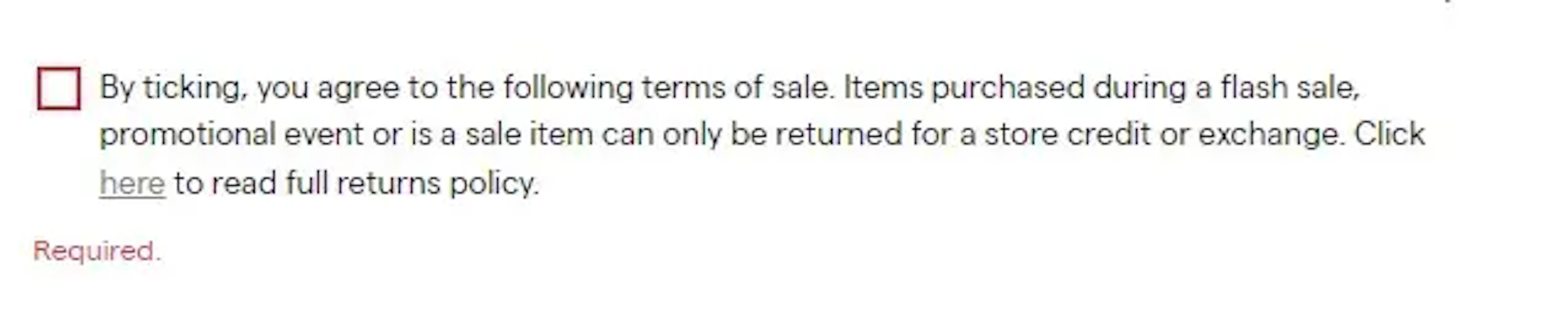 Sir the label agreement terms checkout