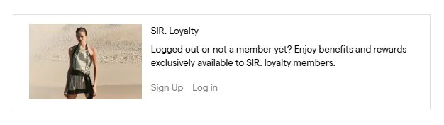 Loyalty banner - sir the label