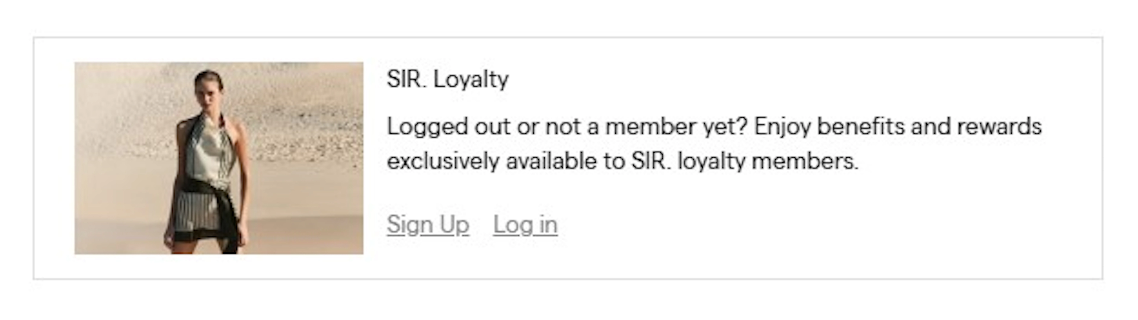 Loyalty banner - sir the label