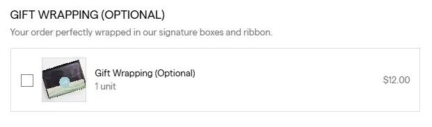 Gift wrapping in checkout - Sir the label