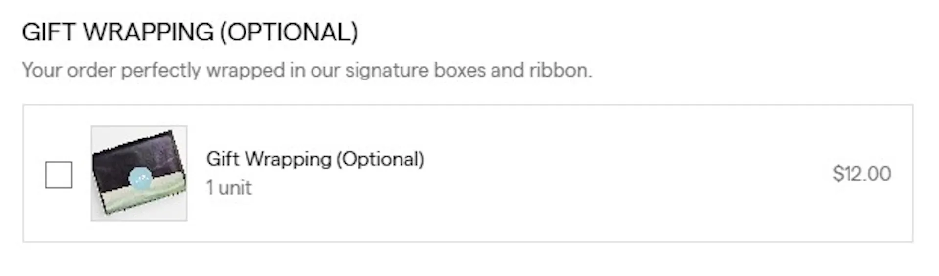 Gift wrapping in checkout - Sir the label