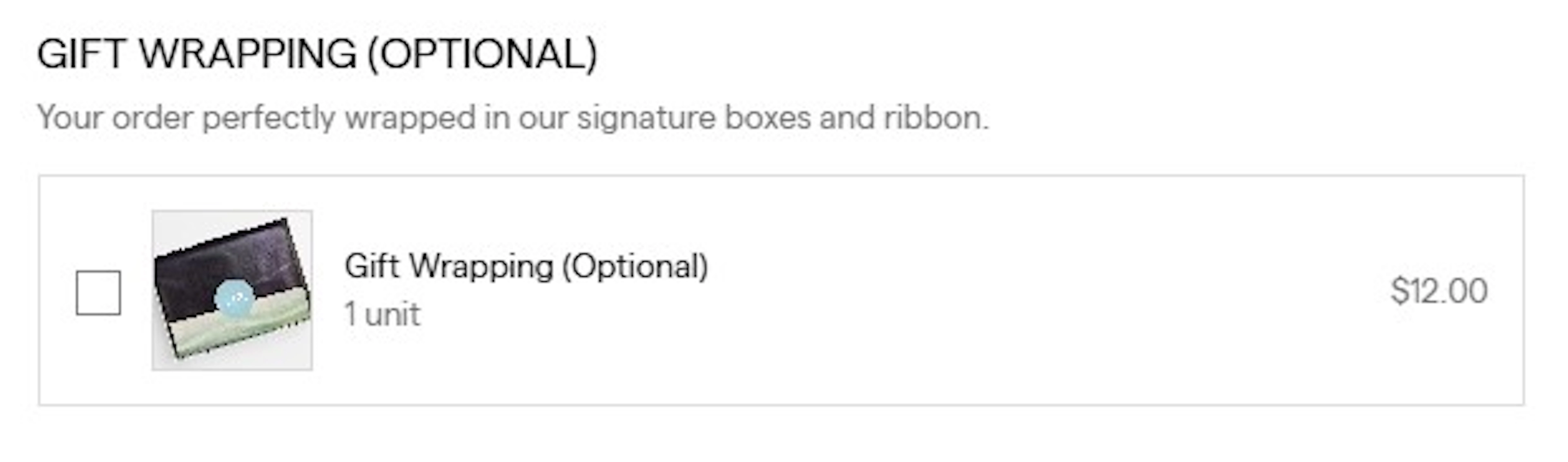 Gift wrapping in checkout - Sir the label