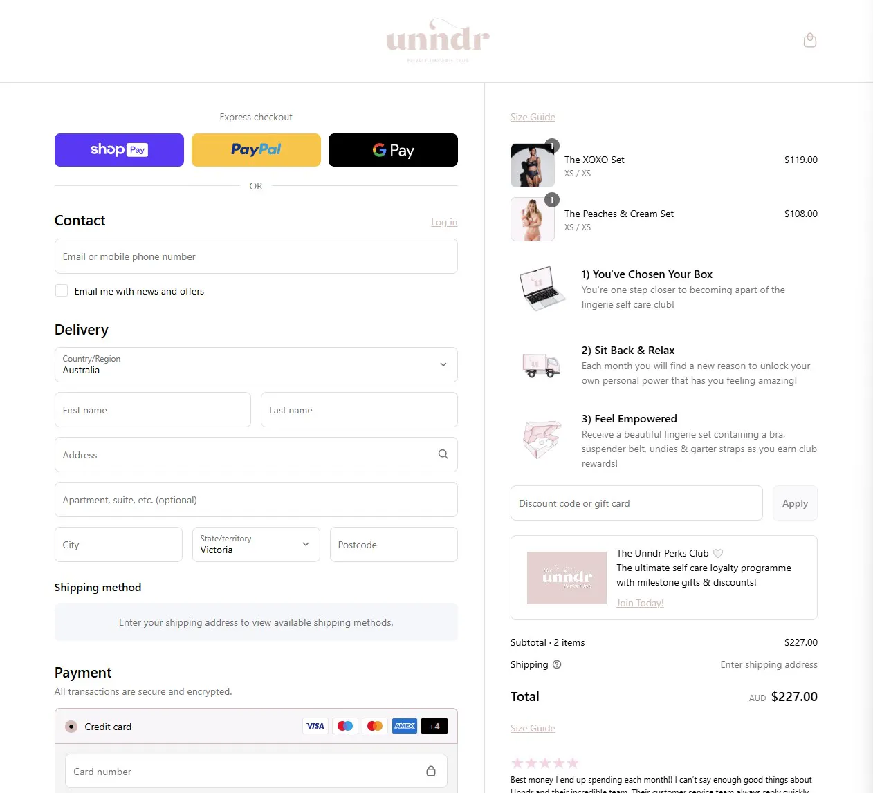 unndr x Checkout Components