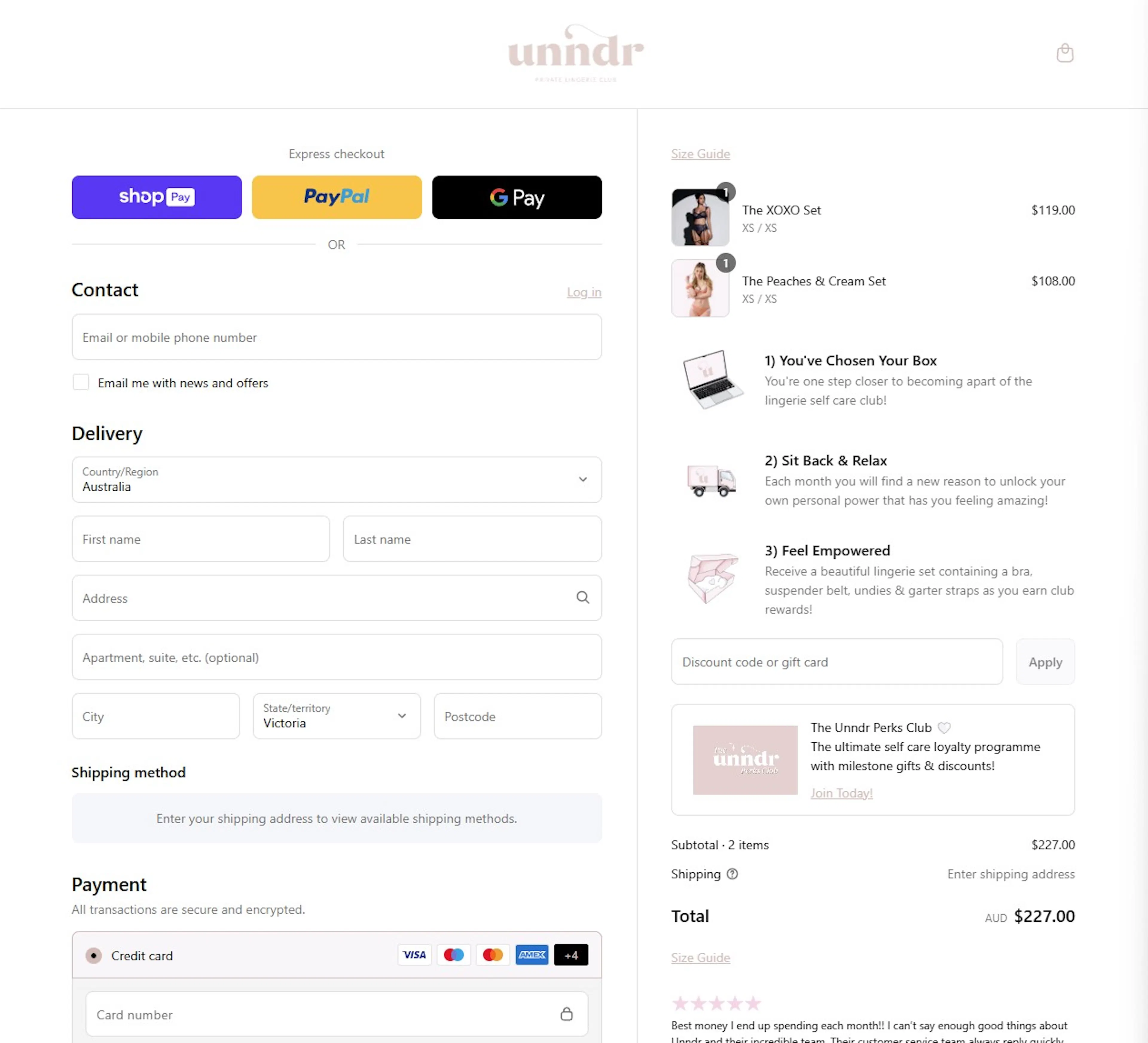 unndr x Checkout Components