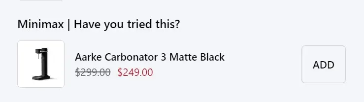 minimax checkout upsell