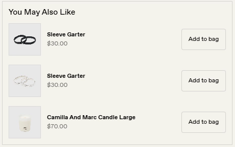 Camilla and Marc checkout upsell