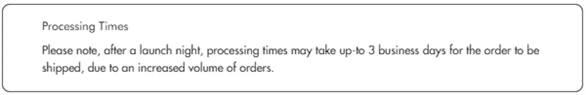 Henne Checkout banner shipping notice