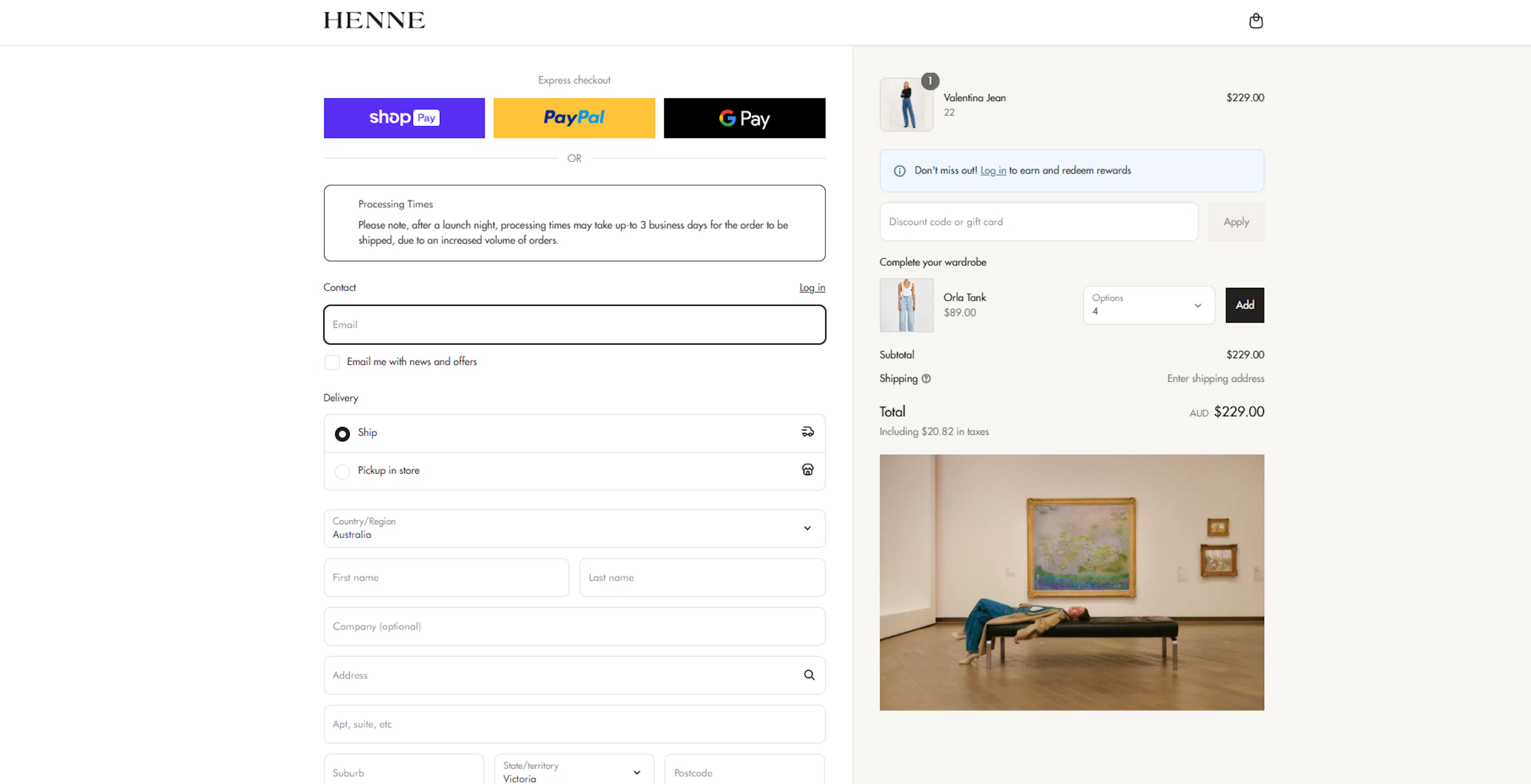 Henne Checkout Components