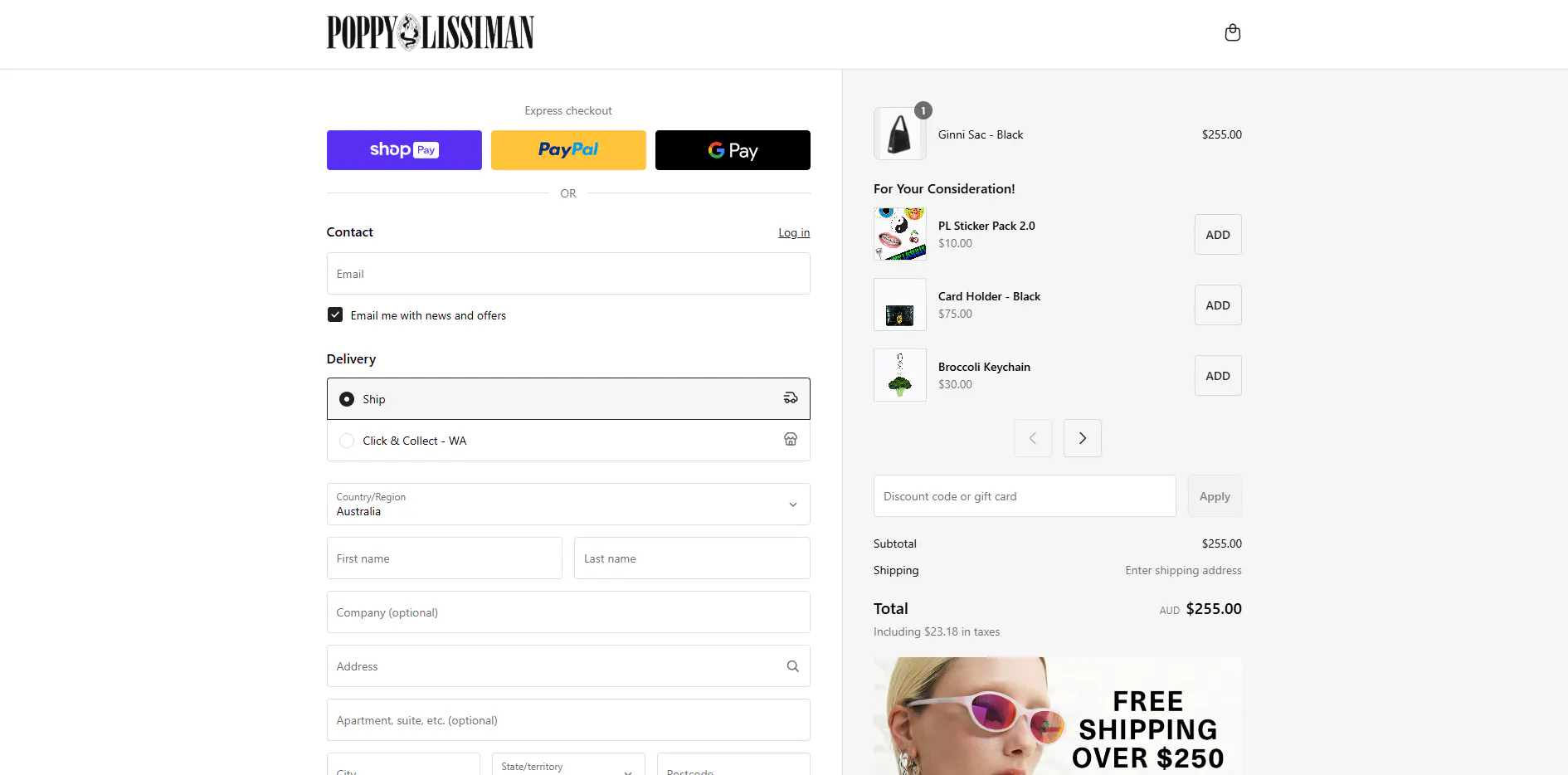 Poppy Lissiman Checkout Components