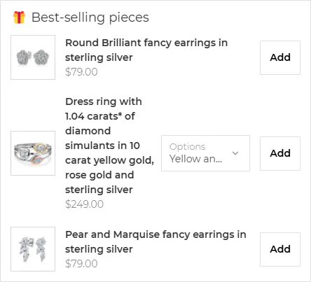 Secret Shhh Checkout upsell list