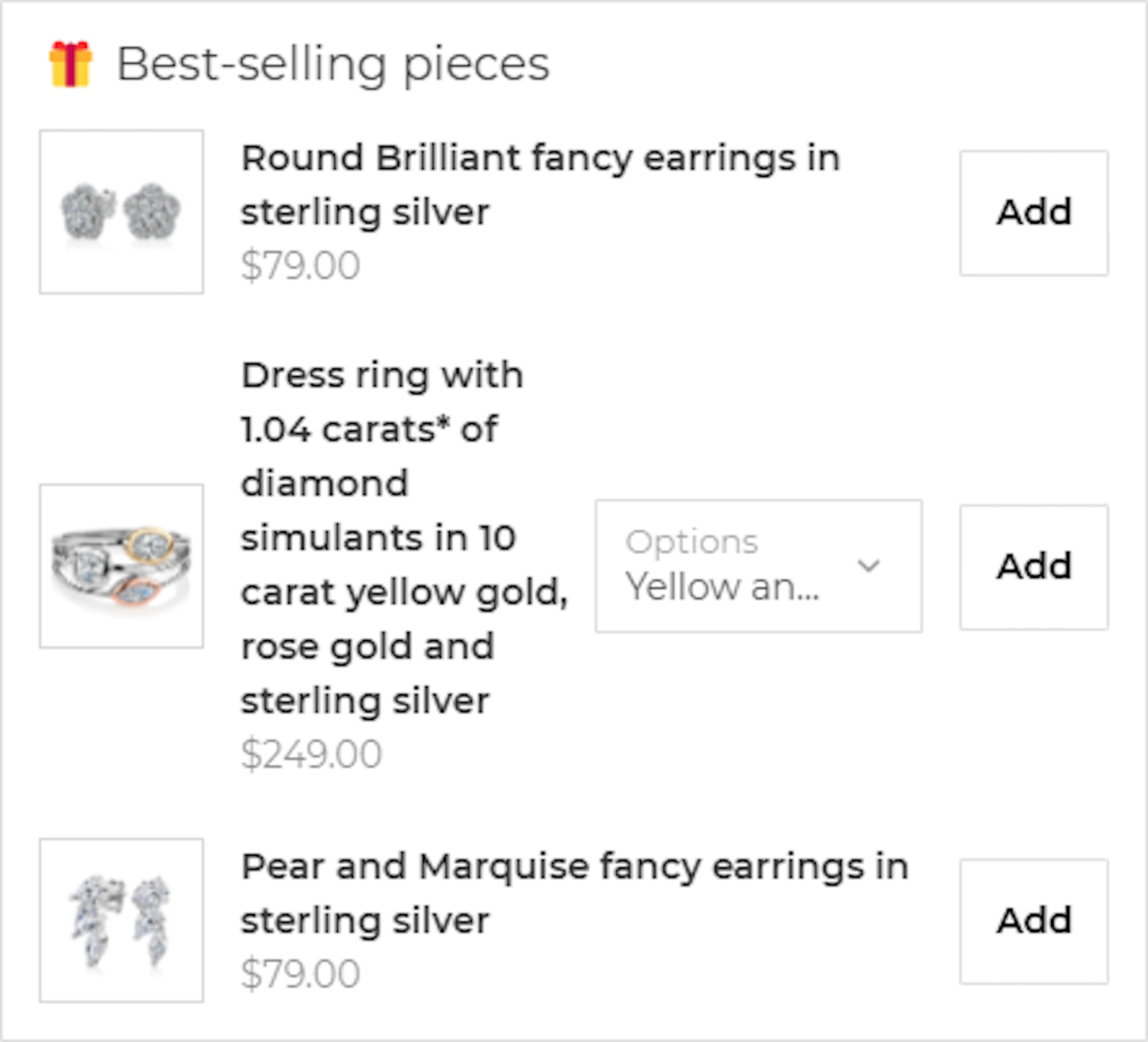 Secret Shhh Checkout upsell list