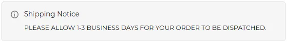 Lioness Checkout banner shipping notice