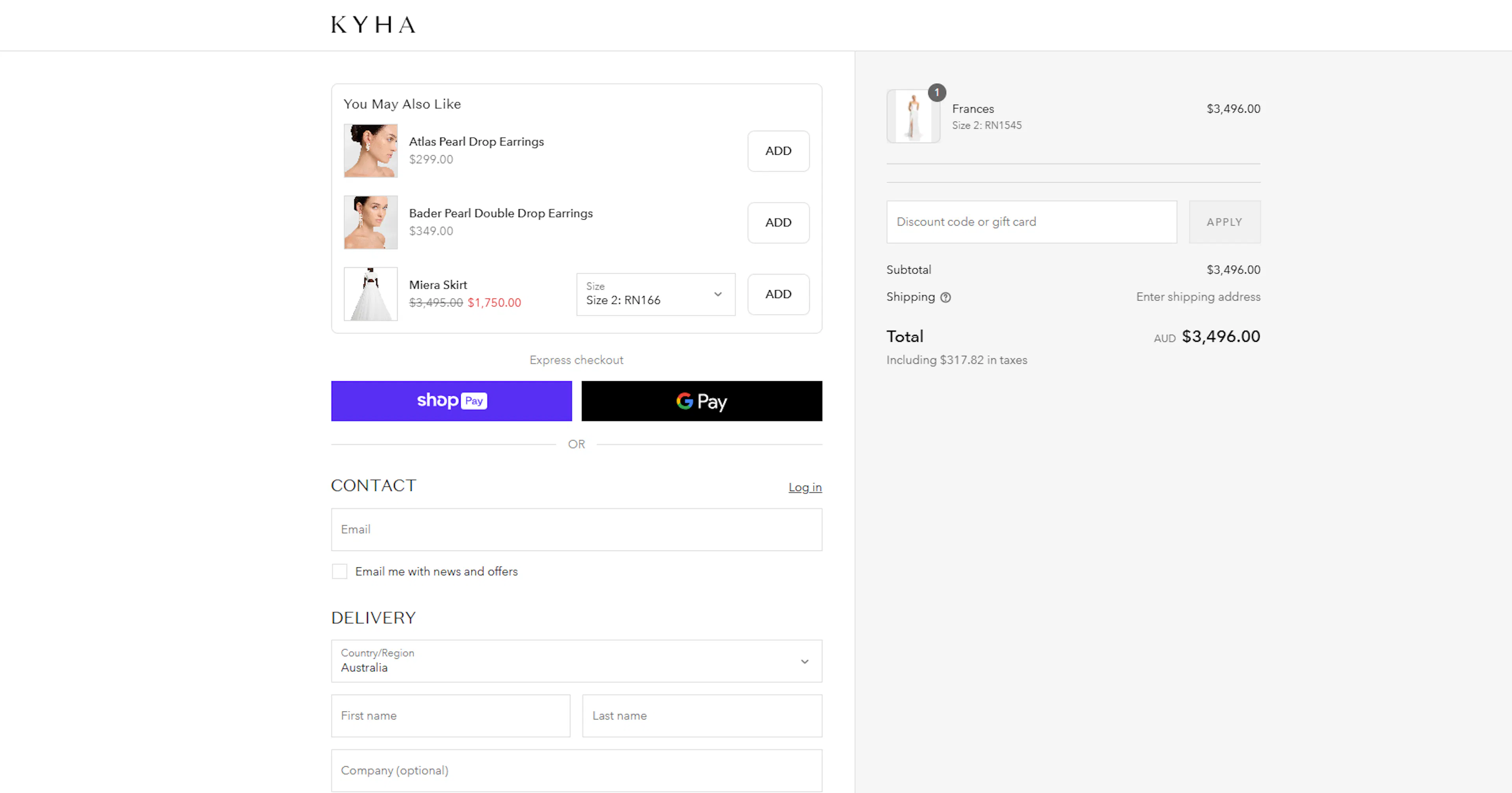 Kyha Checkout Components