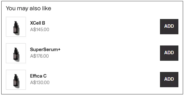 Upsell list powered by collection