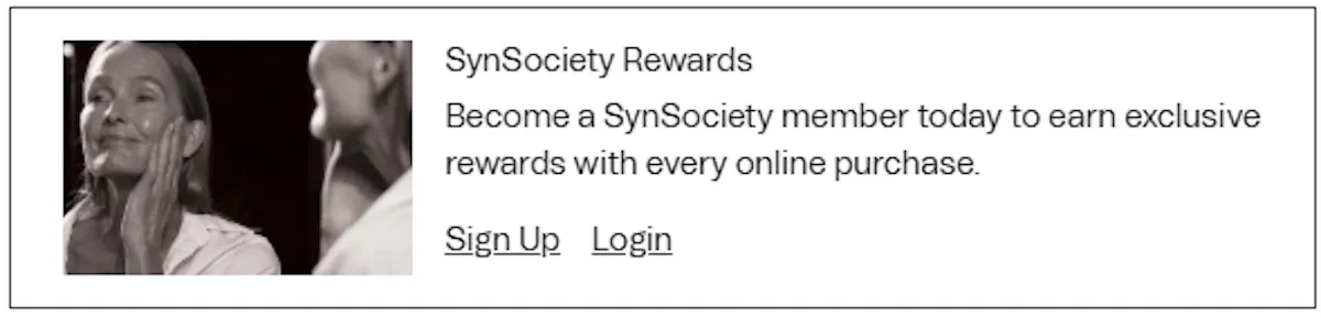 Synergie Skin call to action Checkout Components