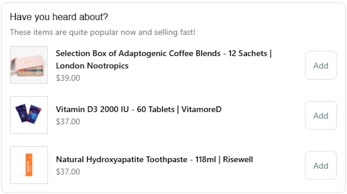 Supplement Hub Checkout upsell - Manual 