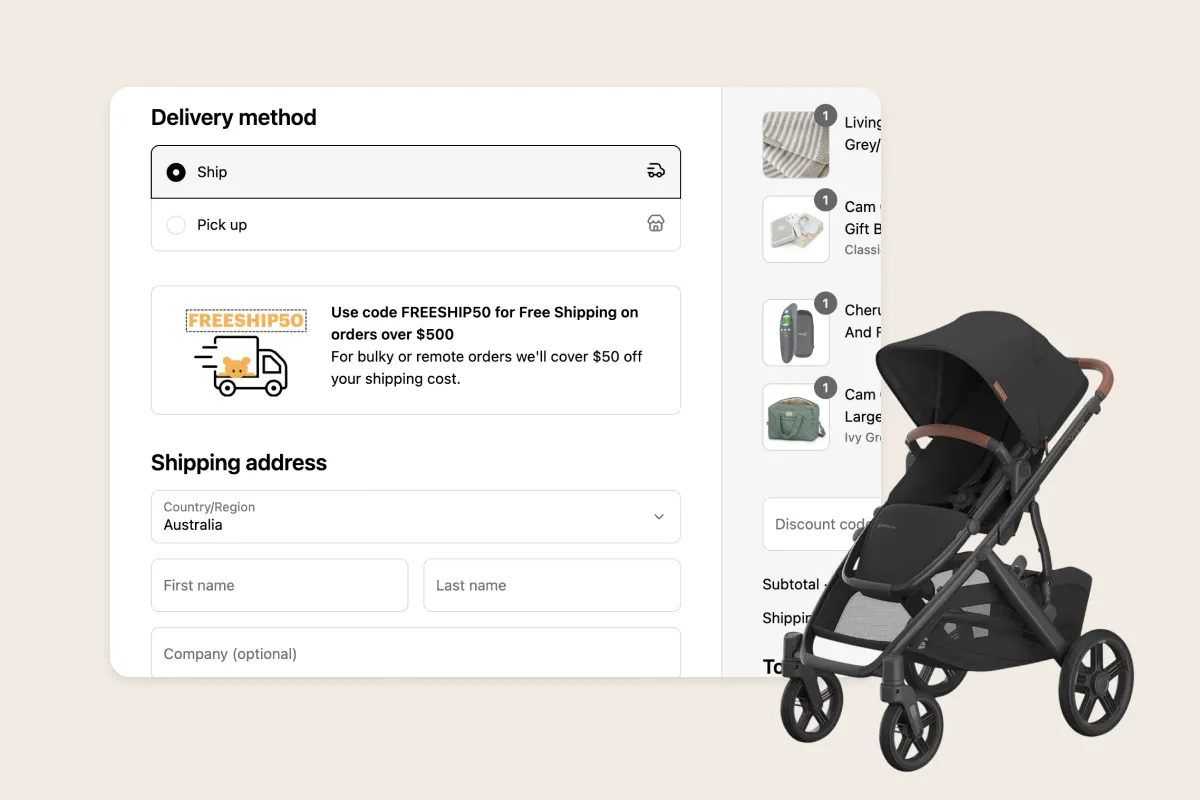 Checkout Components Call to Action Baby Village