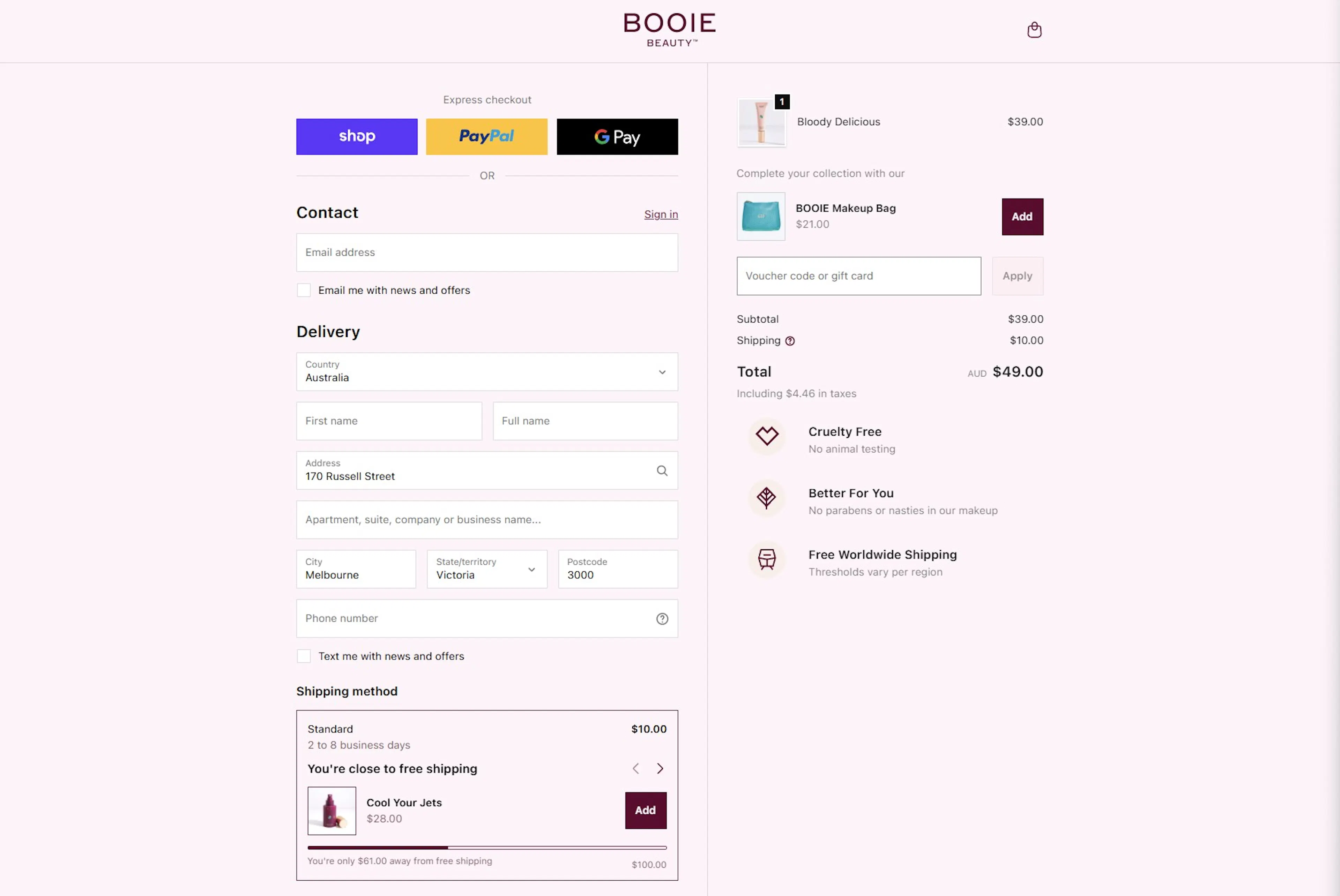 Booie Checkout