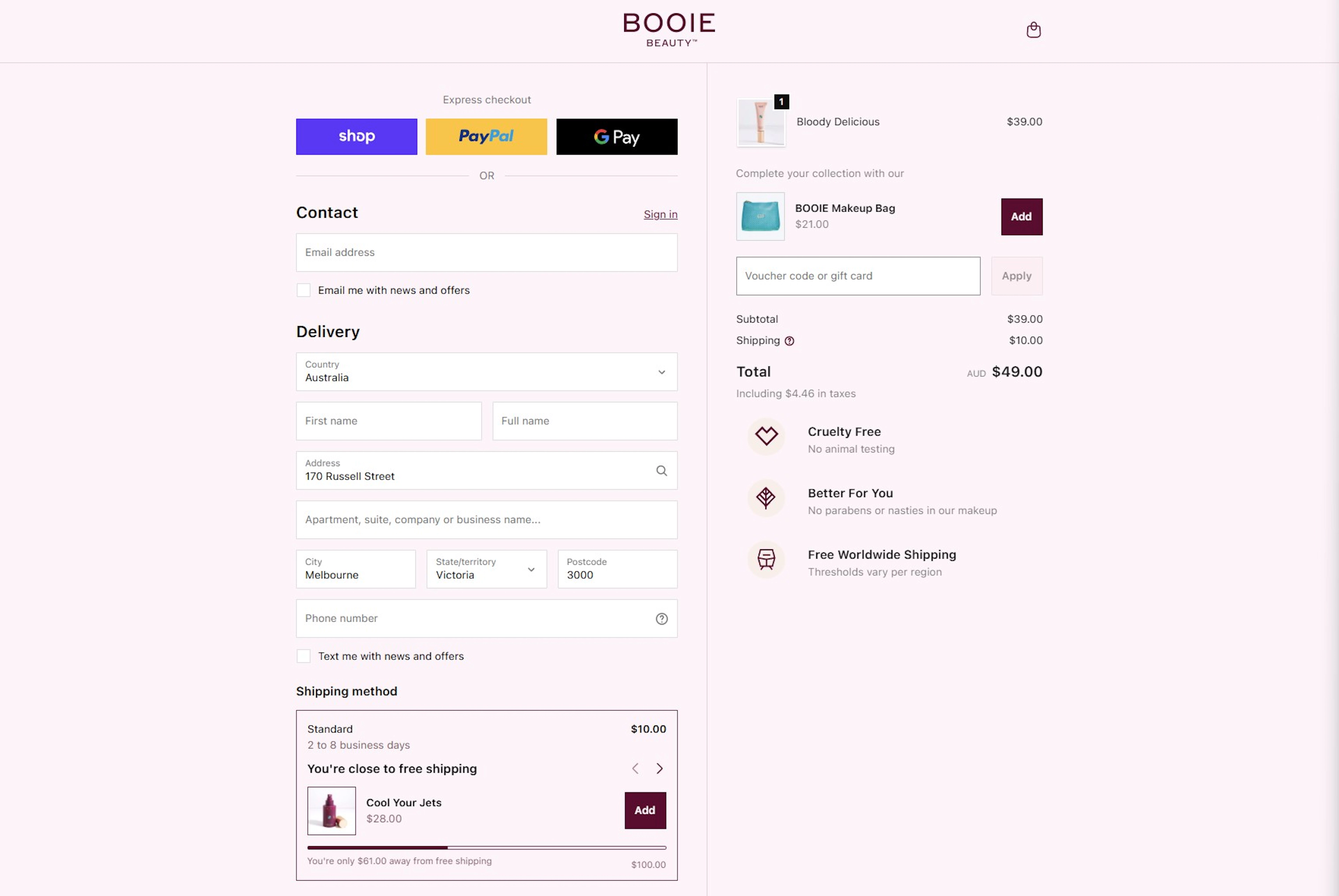 Booie Checkout