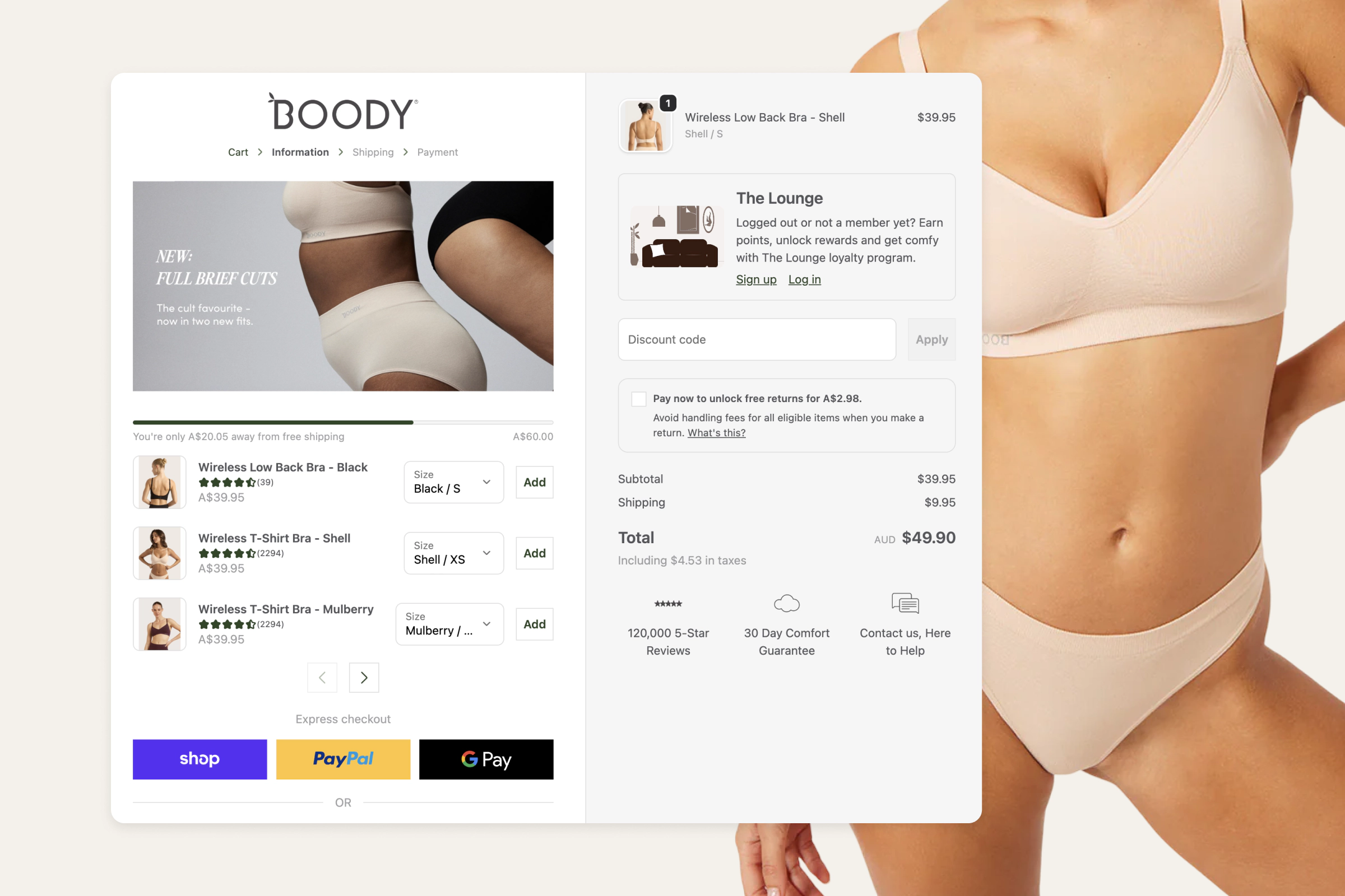 Checkout Components x Boody