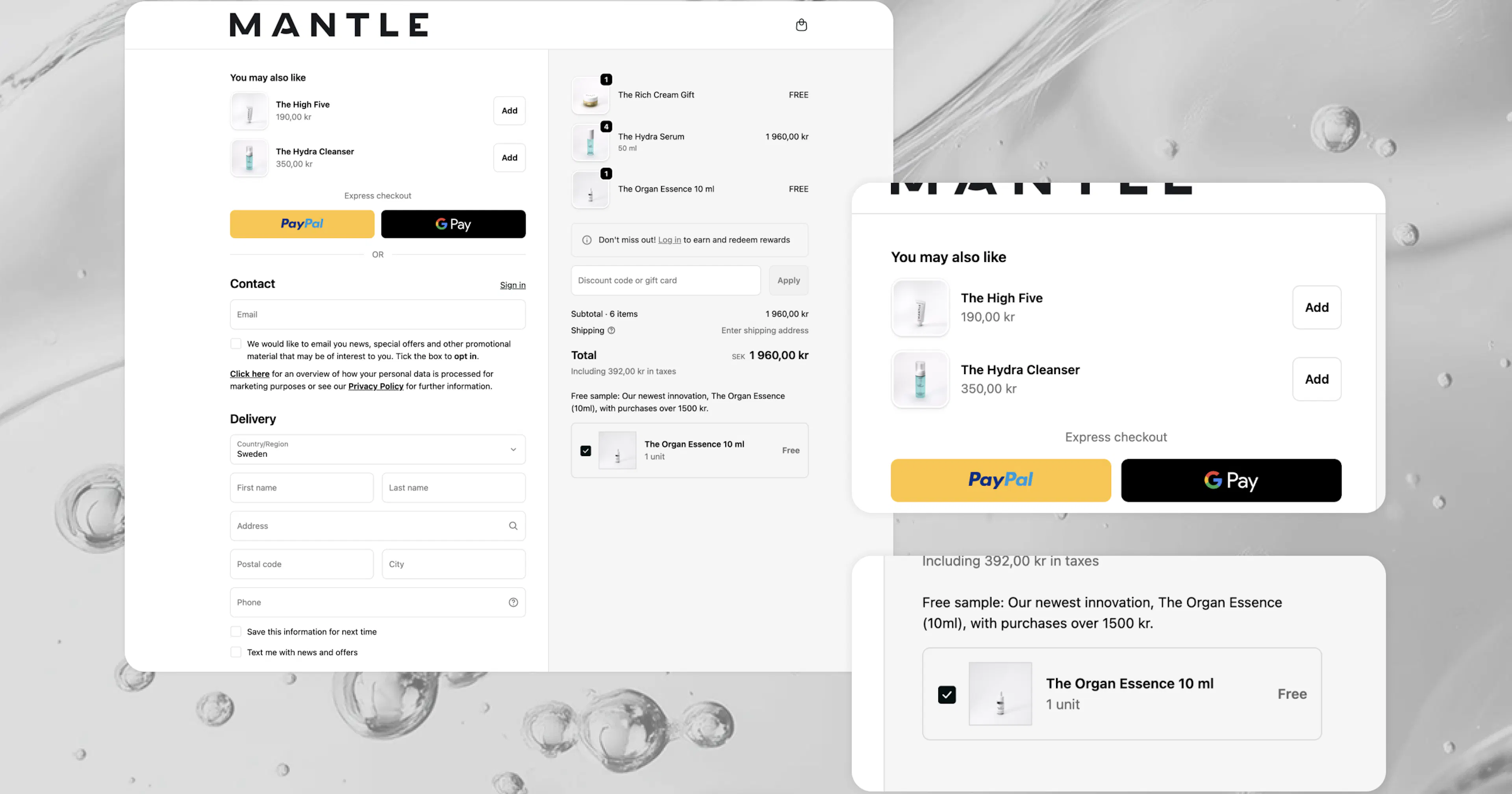 Checkout Components x MANTLE