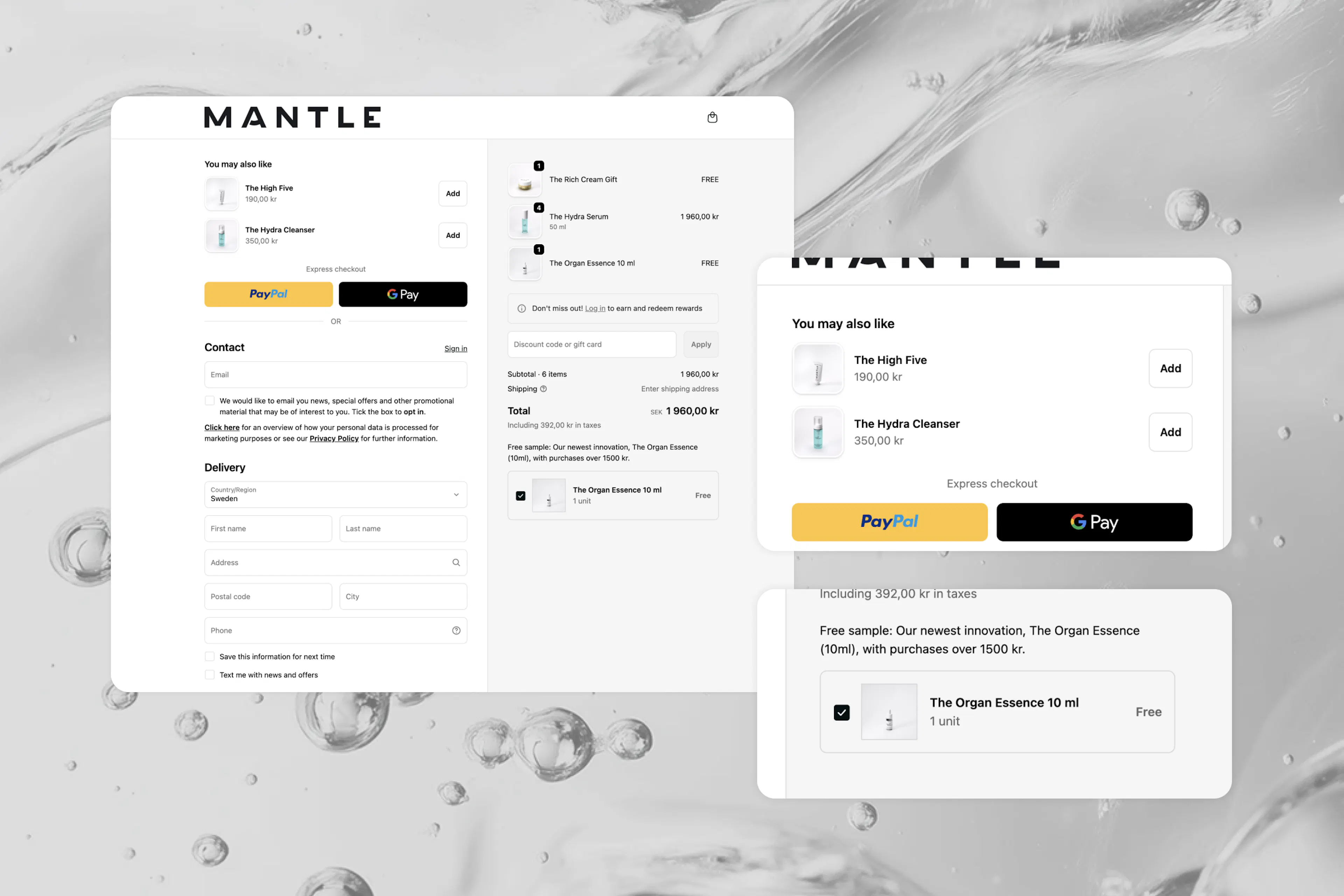 Checkout Components x MANTLE