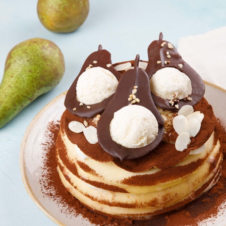 Le gâteau de crêpes Belle Hélène