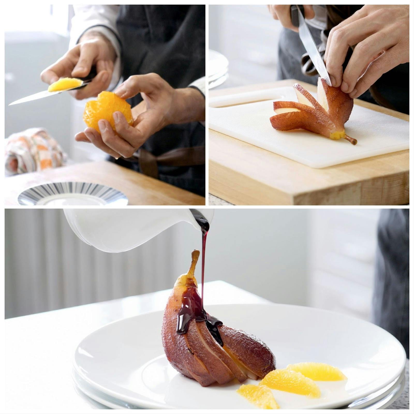 Red Wine Poached Pears