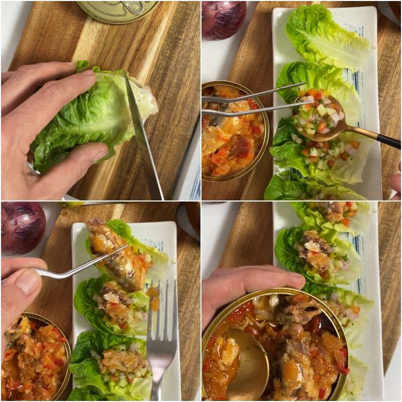 Collage cooking a salad