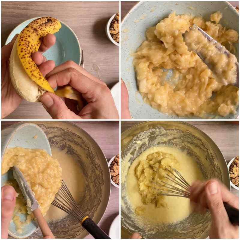 Mixing bananas 
