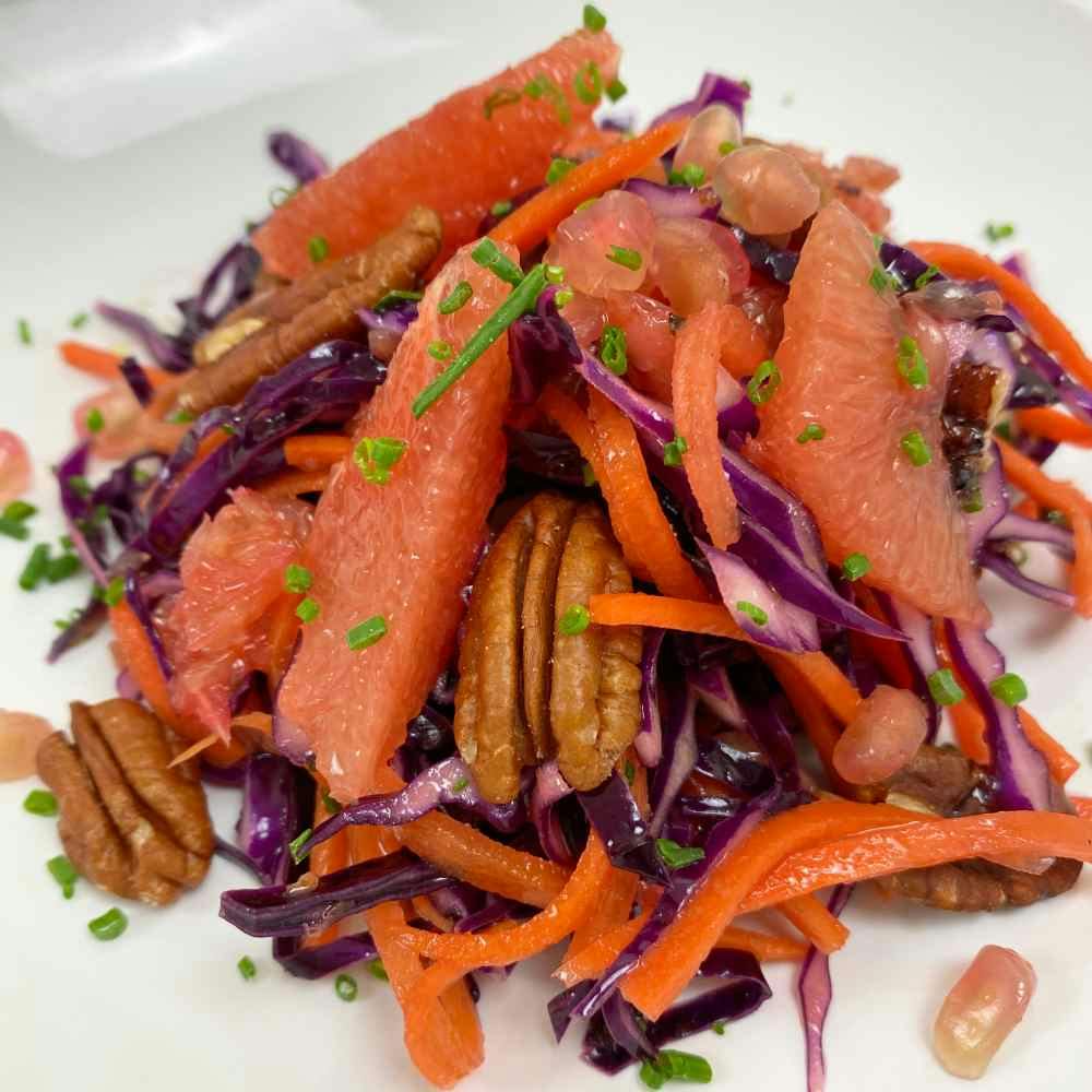 Red Cabbage and Pecan nuts salad
