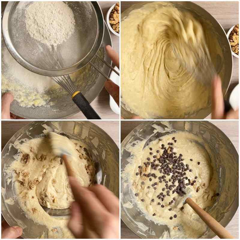 making banana bread