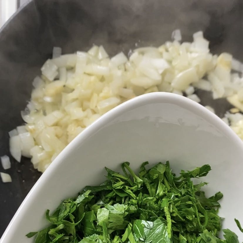 Onion and parsley