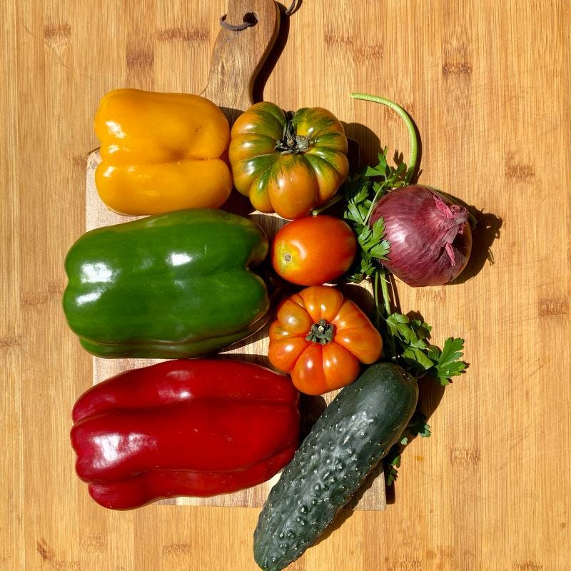 Vegetables to cook pipirrana