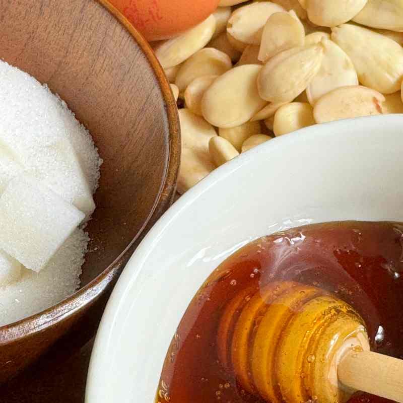 Ingredients to make turrón