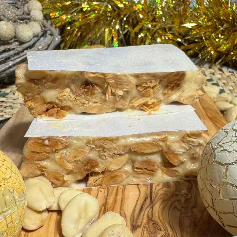 Christmas almond turrón nougat