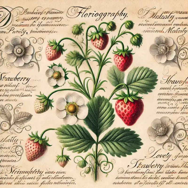 Strawberry plant ilustration