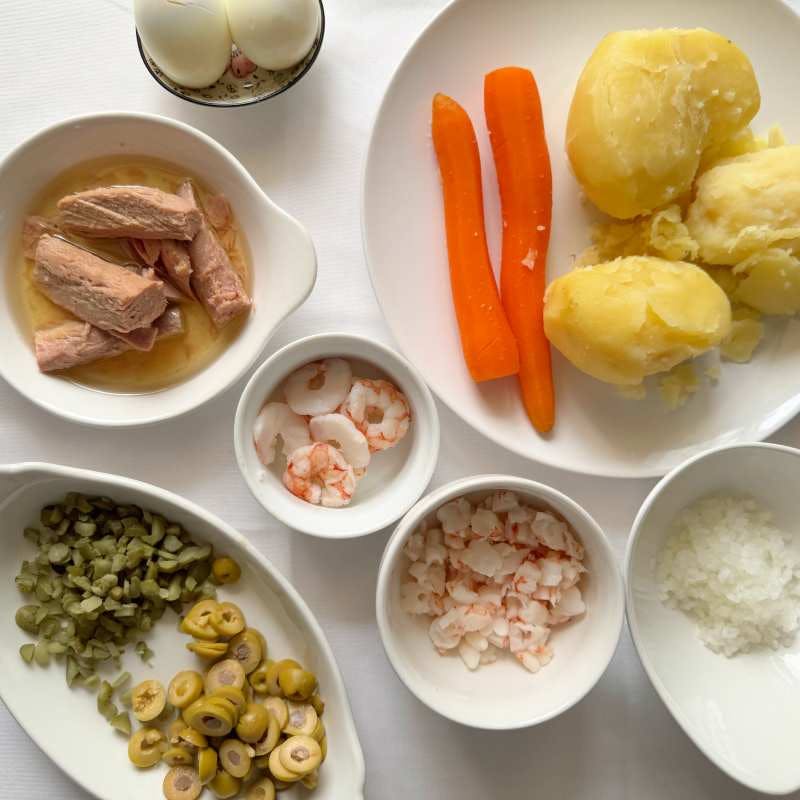 ingredients for making potato salad