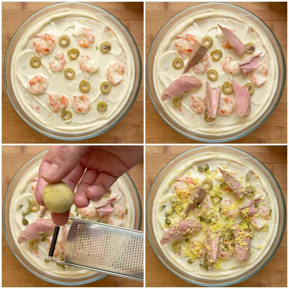 Cooking potato russian salad