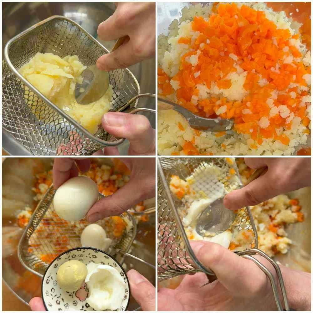 cooking russian salad 