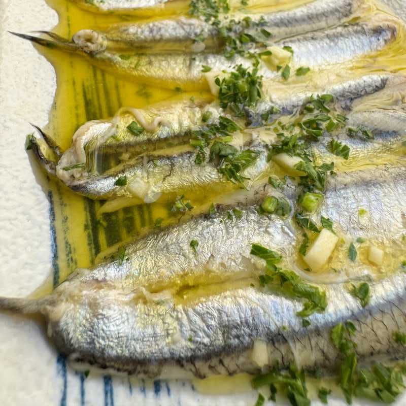 Anchovies marinated in vinaigre