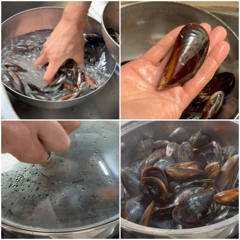 Cleaning mussels
