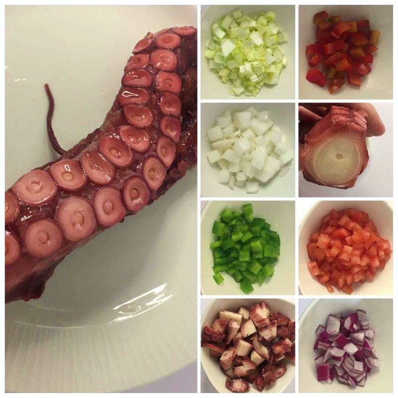 Octopus salad ingredients