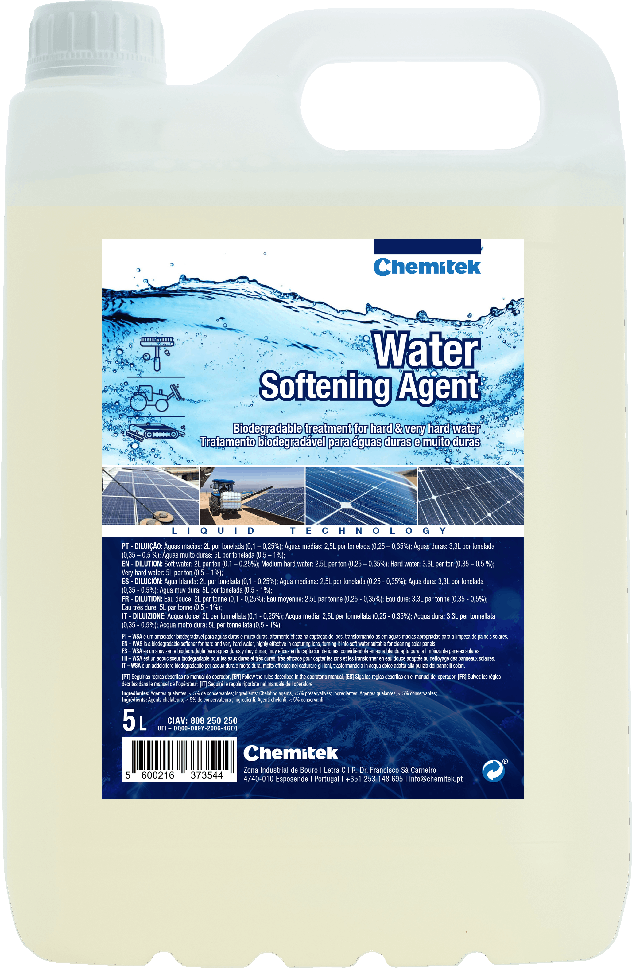 image - Water Softening Agent - Treatment for hard water to properly clean solar panels