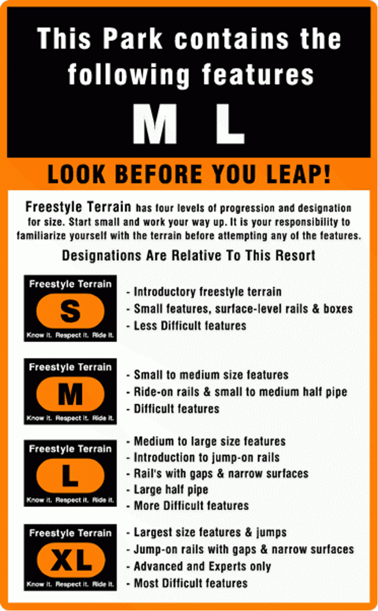 Freestyle Terrain Feature Rating Sign