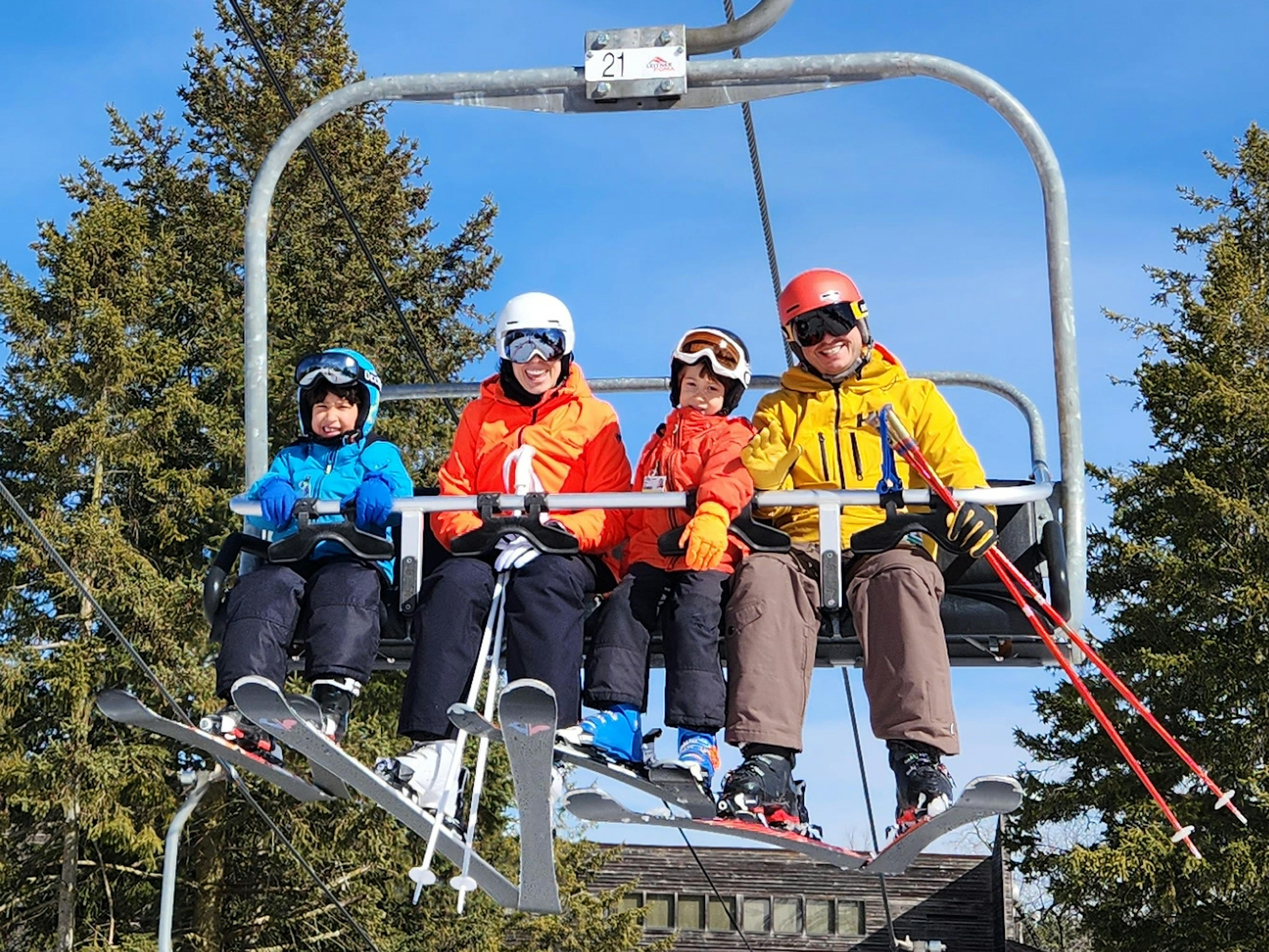 North chair with a family.